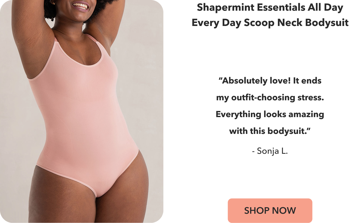 Shapermint Essentials All Day Every Day Scoop Neck Bodysuit