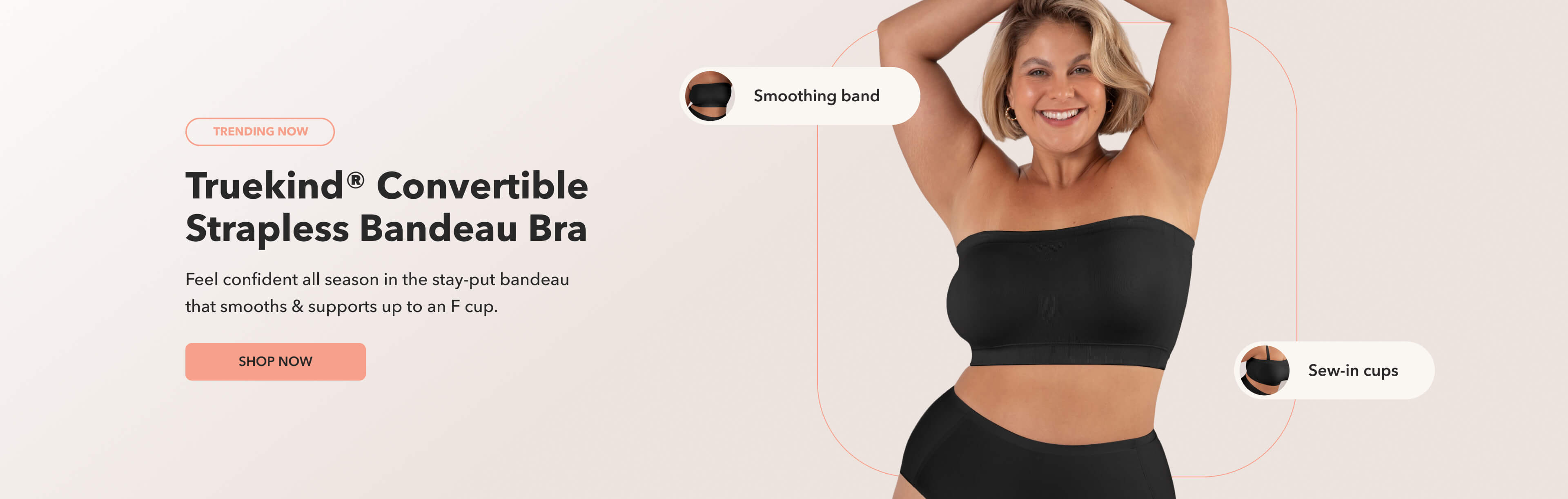 Truekind convertible strapless bandeau bra