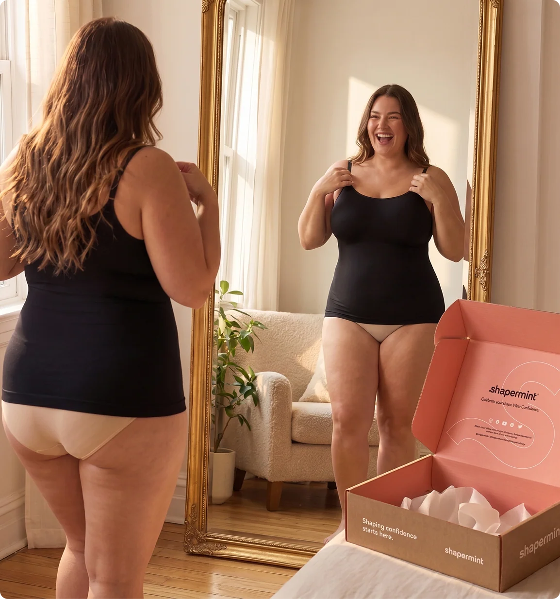 Woman keeping her favourite pieces from the Shapermint box