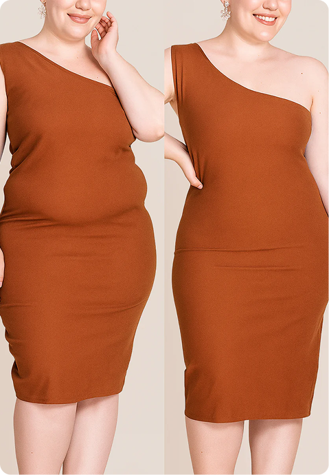 Shaper Shorts before and after comparison