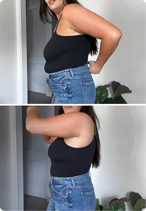 Scoop Neck Cami before and after comparison
