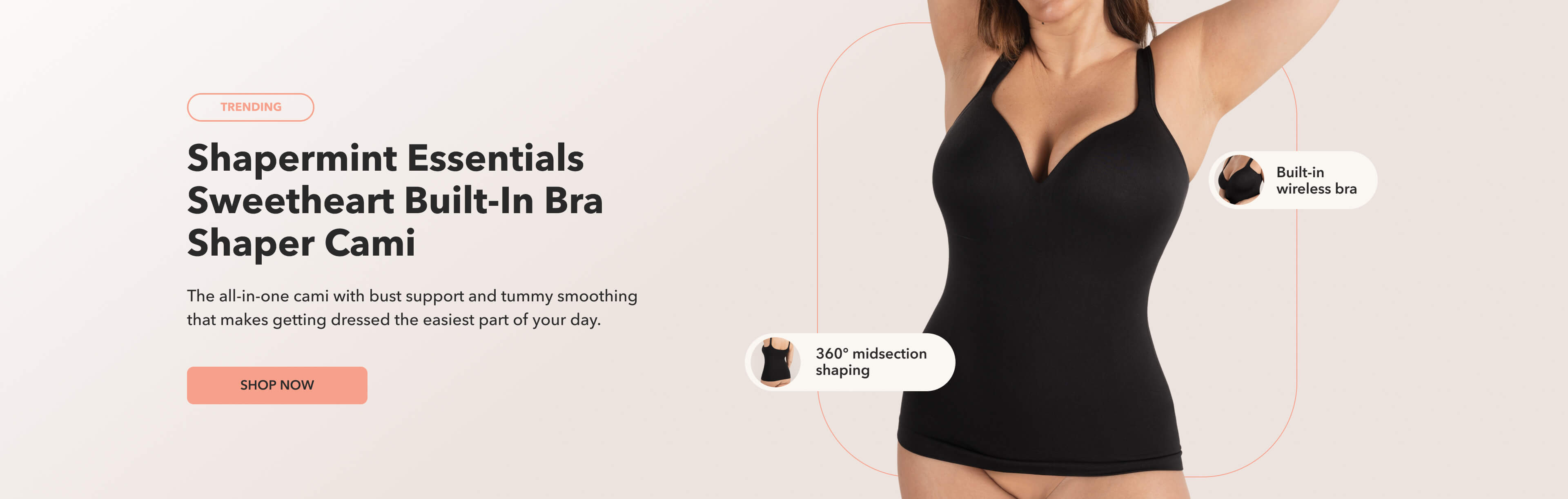 Shapermint Essentials Sweetheart Built-In Bra Shaper Cami