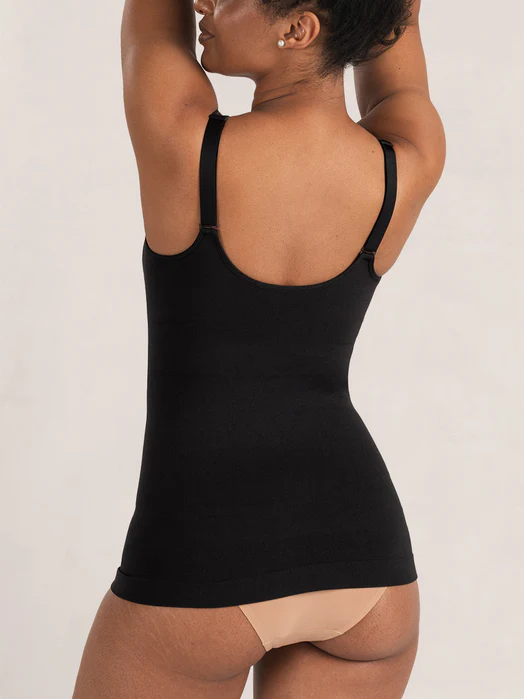 Sweetheart Built-In Bra Shaper Cami Black Back