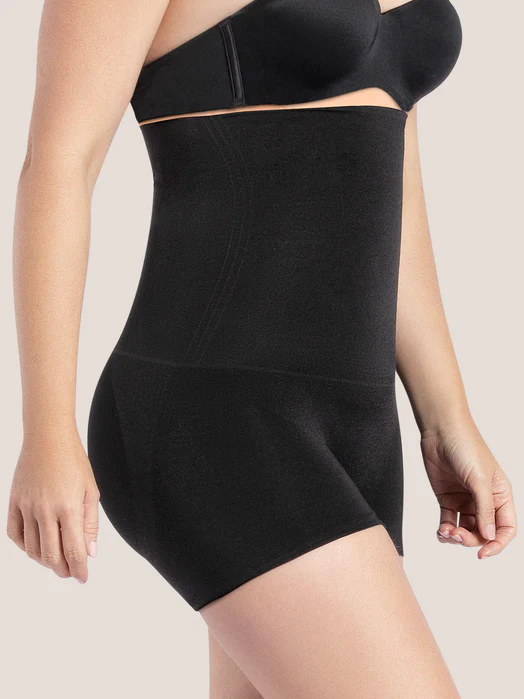 Curveez Signature Control High Waist Boyshort black side