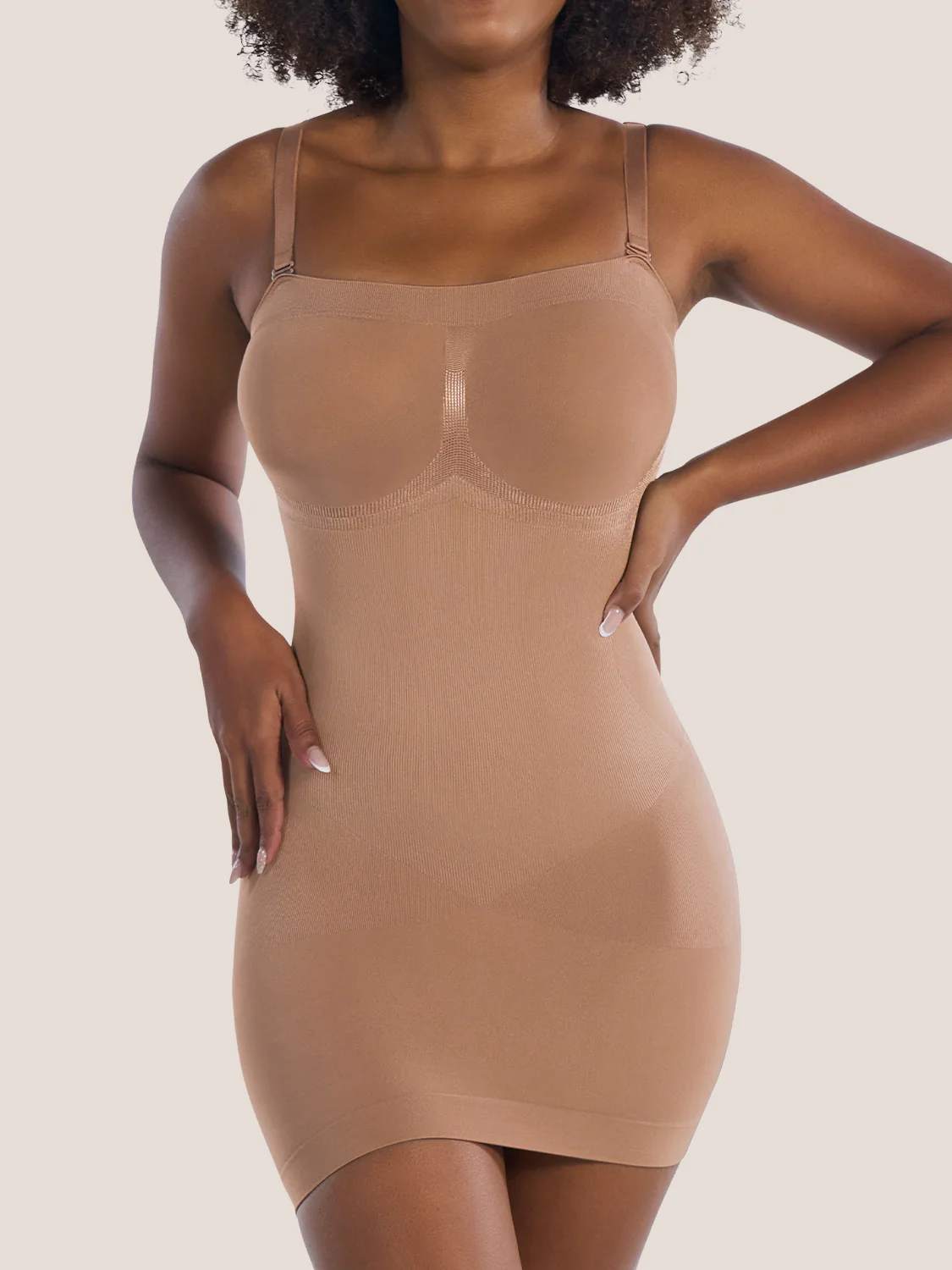 Strapless slip latte color
