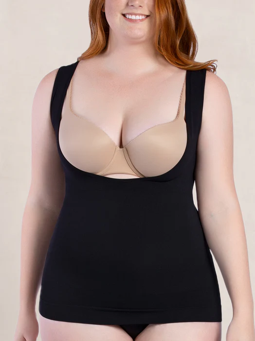 Curveez Essential Open Bust Control Tank black