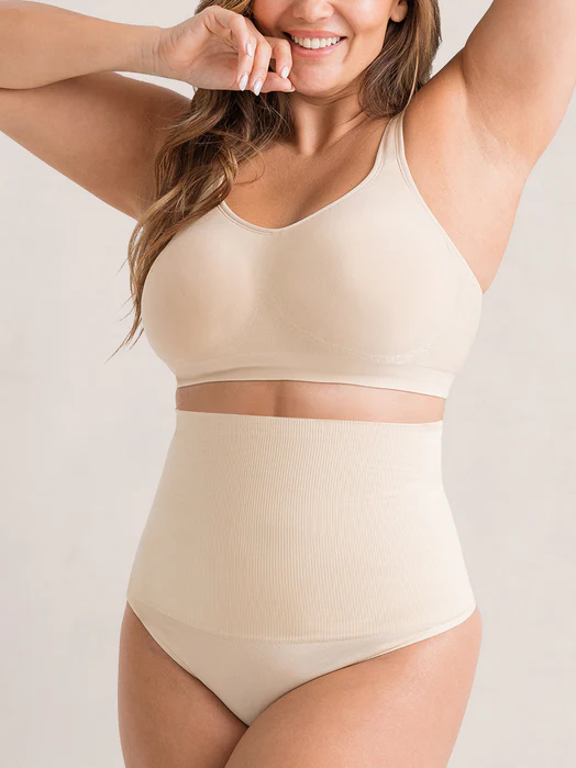 High-Waisted Shaper Thong Beige color
