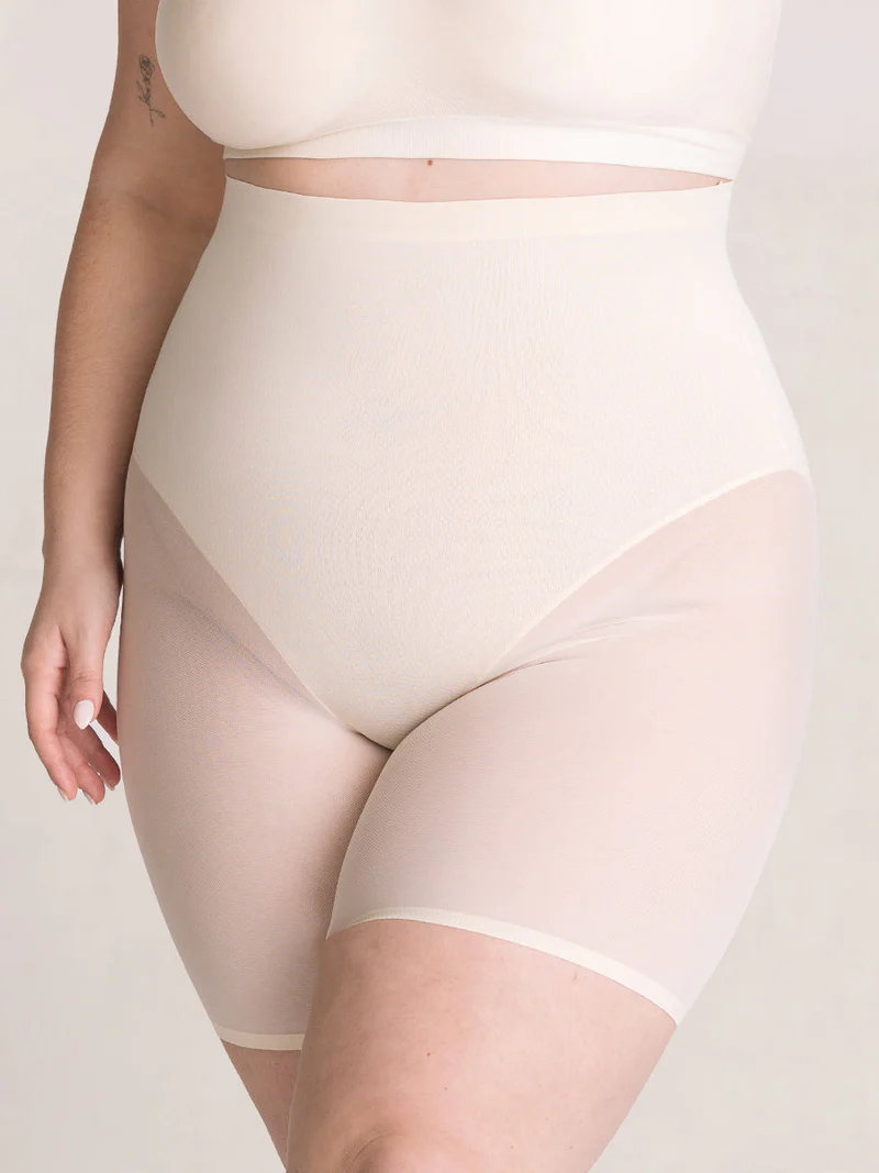Everyday Empower High-Waisted Mesh Shaper Shorts Beige