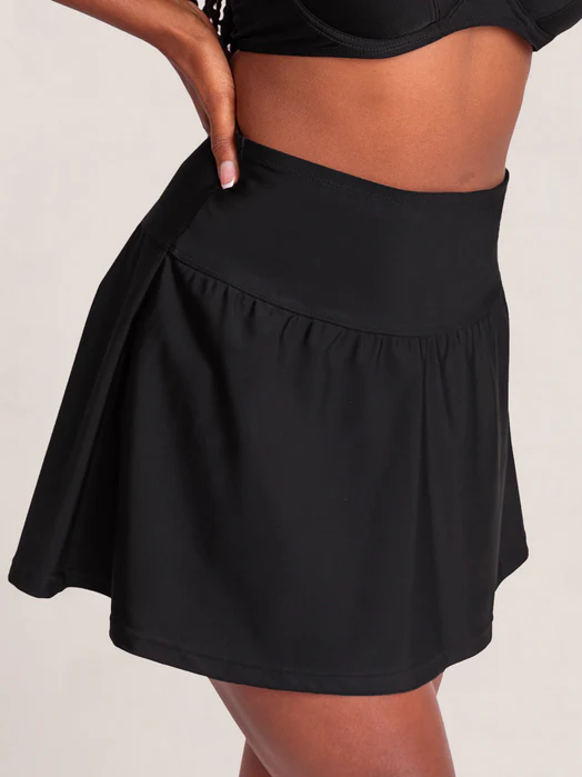 Swim Skirt high-profile waistband smooths your midsection
