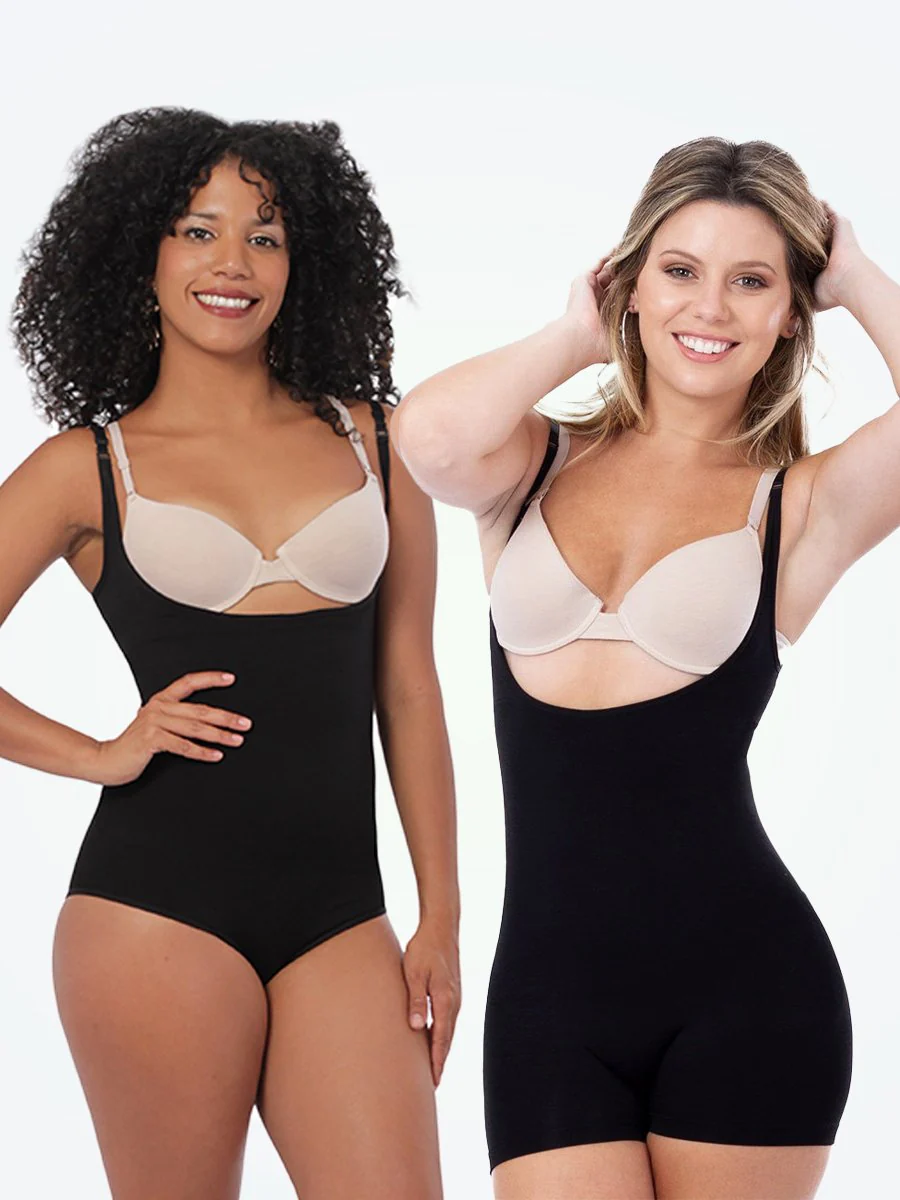 Bundle Shapermint Essentials - 1 Open-Bust Shaper Bodysuit Shaper Short + 1 Open-Bust Bodysuit Shaper Panty