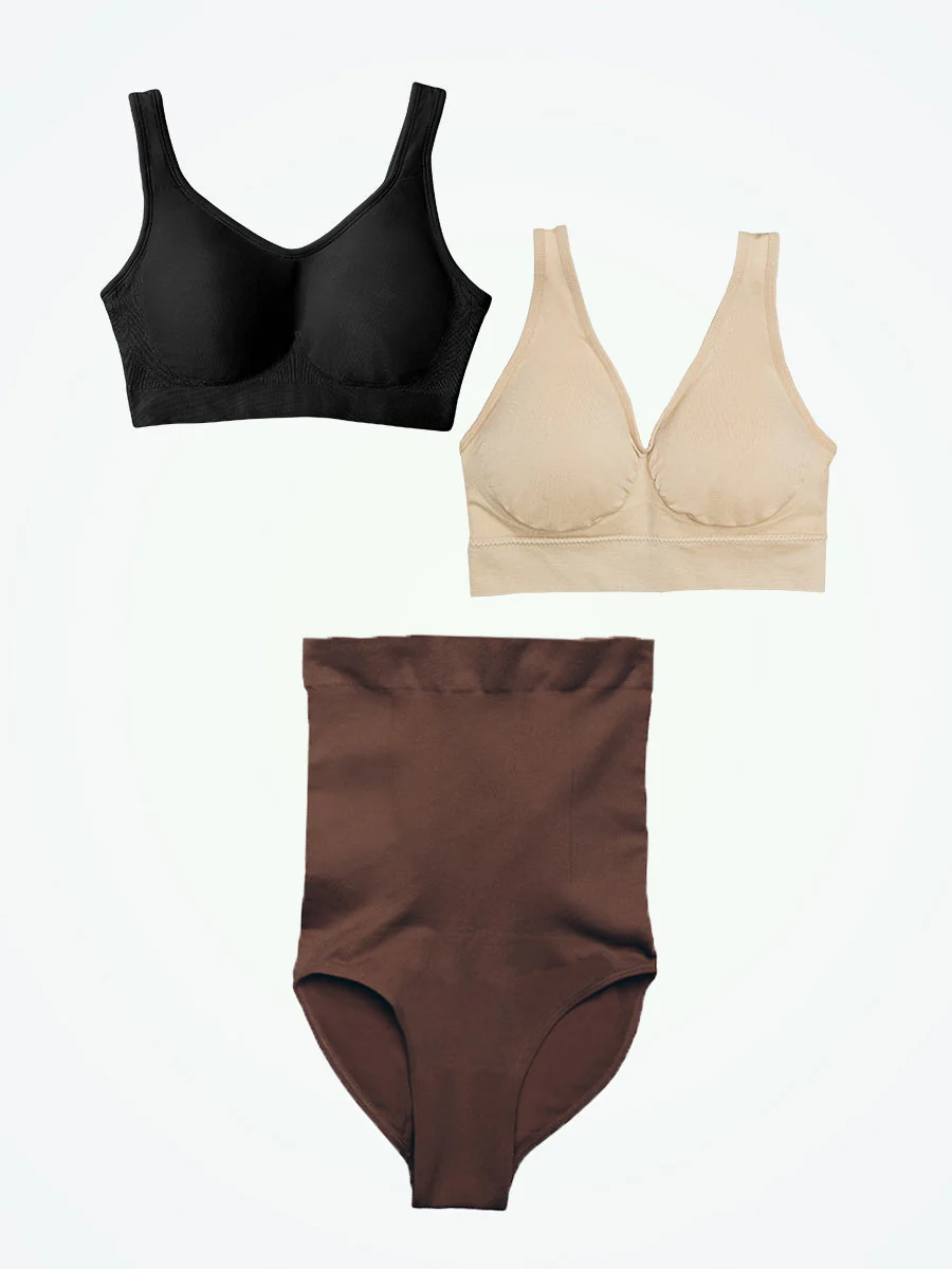 Bundle Truekind® & Shapermint Essentials - 1 Shaping Bra + 1 Bralette + 1 High-Waisted Shaping Panty