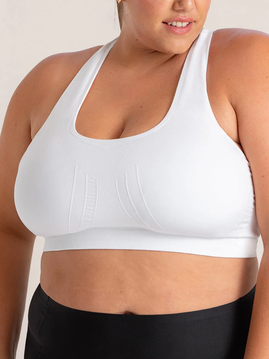 ToBeInStyle Women's Pack Of 6 Double Layer Racerback Sports Bras - Seamless Comfort For Workouts