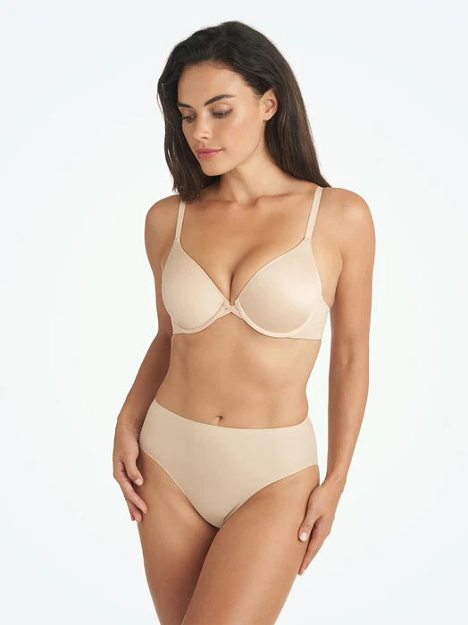 Beige TC Wonderful Edge® Matte Microfiber Modern Hi-Cut Brief