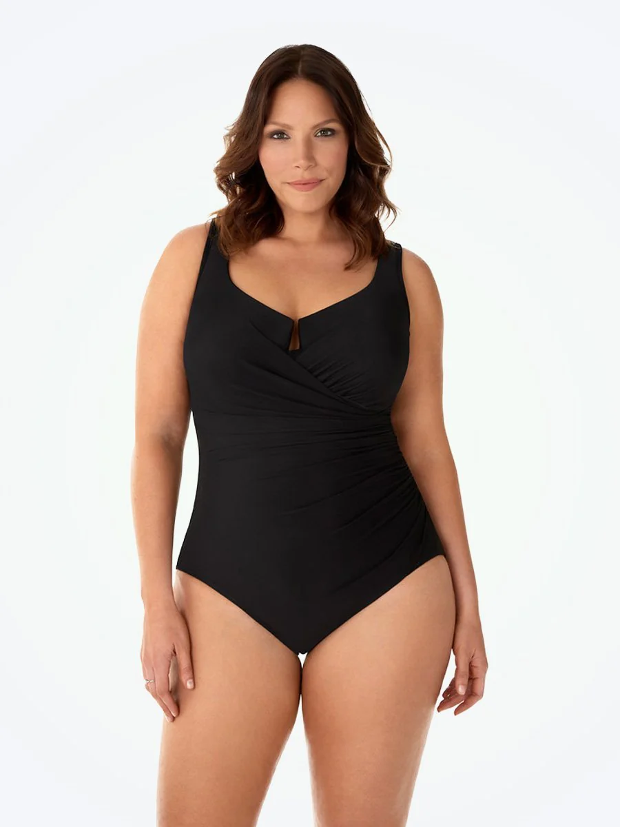 Shapermint Miraclesuit Swimwear Black / 16W Miraclesuit® Must Have 19 Escape One-Piece