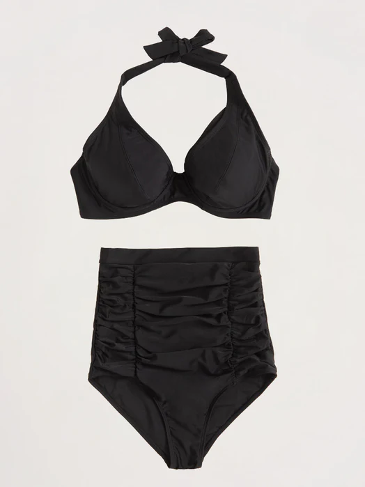 Shapermint Essentials High-Waisted Control Bikini Bottom and Halter Bikini Top