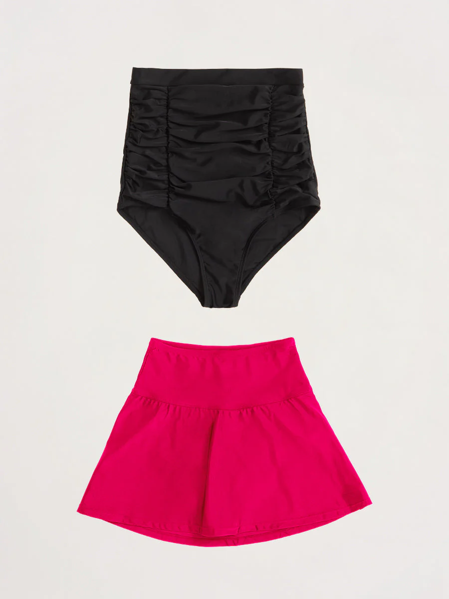 Bundle 1 Bikini Bottom + 1 Swim Skirt