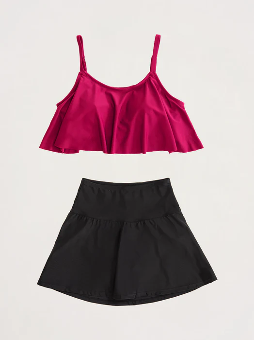 Pack 1 Ruffled Bikini Top + 1 Swim Skirt
